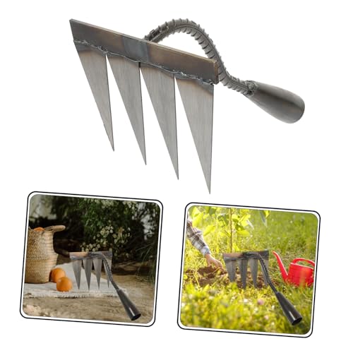 FUTUREORYY Vierzinkiger Gartenrechen aus Robustem Multifunktionaler Unkraut und Bodenrechen Leicht und Effizient für Beete Lockern und Jäten im Gartenbereich FUTUREORYY Vierzinkiger Gartenrechen aus Robustem Multifunktionaler Unkraut und Bodenrechen Leicht und Effizient für Beete Lockern und Jäten im Gartenbereich von FUTUREORYY