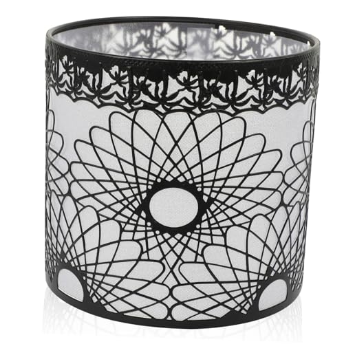 FUTUREORYY Vintage Metall Lampenschirm Geometrisches Design Schwarz Ersatz für Nachttischlampe Hängelampe und Wandlampe Blendfreier Lichtschutz für Schlafzimmer und Wohnzimmer von FUTUREORYY