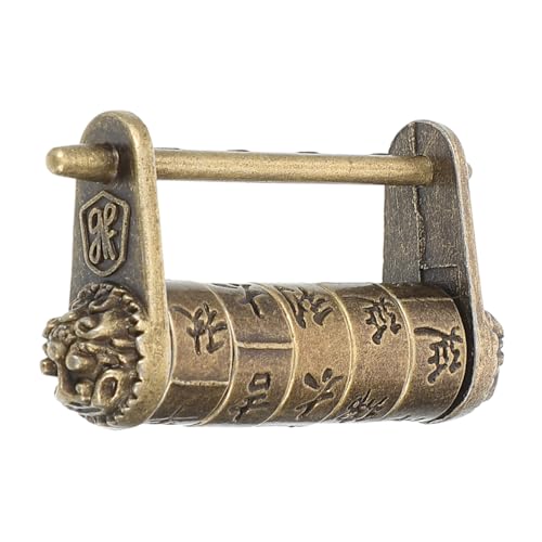 FUTUREORYY Vintage Zahlenschloss aus Langlebiger Chinesisches Kombinationsschloss für Schmuckkästchen Holzboxen und Möbel Retro Dekoratives Vorhängeschloss mit Kulturellem Design Sicher und FUTUREORYY Vintage Zahlenschloss aus Langlebiger Chinesisches Kombinationsschloss für Schmuckkästchen Holzboxen und Möbel Retro Dekoratives Vorhängeschloss mit Kulturellem Design Sicher und von FUTUREORYY