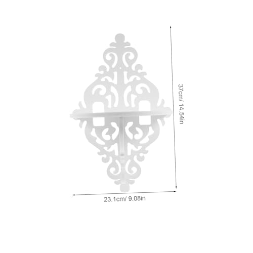 FUTUREORYY Wandregal Pflanzenhalter Weiß Wandbefestigung Hängeregal mit Geschnitzten Details Platzsparend für Wohnzimmer Schlafzimmer Büro Dekorative Schwebende Ablage für Pflanzen und Deko von FUTUREORYY
