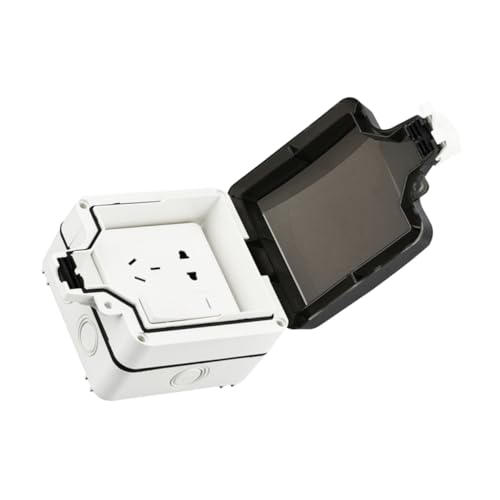 FUTUREORYY Wasserdichte Steckdosen Schutzbox aus Robustem PC Abs Material Spritzwassergeschützt und Haltbar für Außenbereich Badezimmer Balkon von FUTUREORYY