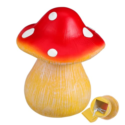 FUTUREORYY Wetterfester Schlüsselsafe Außen Pilz Design Versteckter Schlüsselhalter Garten Aufbewahrungsbox Resin Dekorative Schlüsselbox Sicherer Versteckbehälter FUTUREORYY Wetterfester Schlüsselsafe Außen Pilz Design Versteckter Schlüsselhalter Garten Aufbewahrungsbox Resin Dekorative Schlüsselbox Sicherer Versteckbehälter von FUTUREORYY