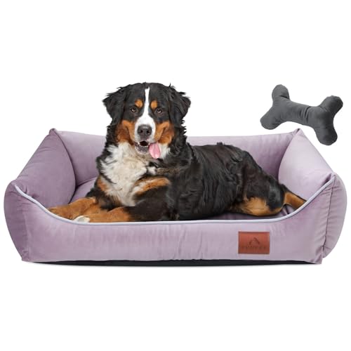 FUUFEE Hundebett XL | Hundesofa für Sehr Große Hunde 120 x 90 cm | Waschbar Hundebett | Abnehmbarer Bezug Mit Reissverschluss | Pastell Violett von FUUFEE