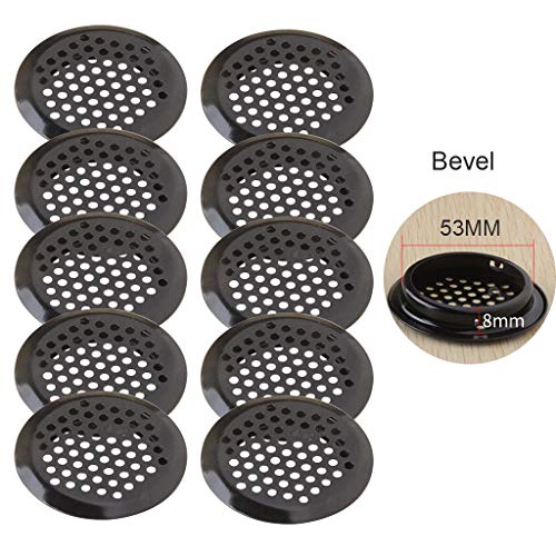 10 Stück 19–53 mm schwarze runde Soffitenschränke mit runden Netzlöchern aus Edelstahl von FUUGlan