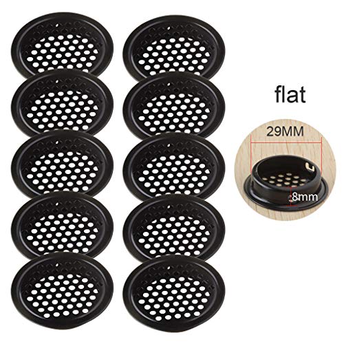 10 Stück 19–53 mm schwarze runde Soffitenschränke mit runden Netzlöchern aus Edelstahl von FUUGlan