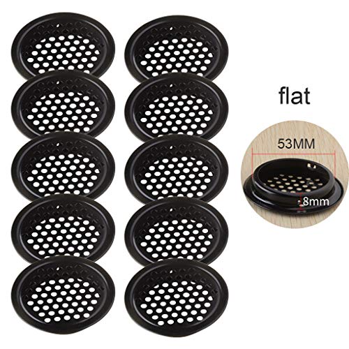 10 Stück 19–53 mm schwarze runde Soffitenschränke mit runden Netzlöchern aus Edelstahl von FUUGlan