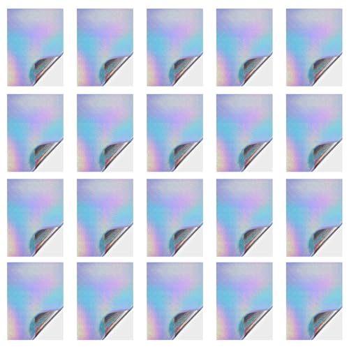 20 Blatt/Set Holographics Aufkleber Papier A 4 Größe Vinyl bedruckbares Papier Selbstklebende Folie für Bastelprojekte von FUUGlan