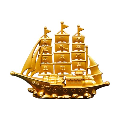 FUUGlan Chinesisches Fengshui Goldenes Segelschiff-Skulptur, Metall, Geldeimer, Miniatur-Schreibtischdekoration, Reichtum, Wohlstand, Ornament FUUGlan Chinesisches Fengshui Goldenes Segelschiff-Skulptur, Metall, Geldeimer, Miniatur-Schreibtischdekoration, Reichtum, Wohlstand, Ornament von FUUGlan