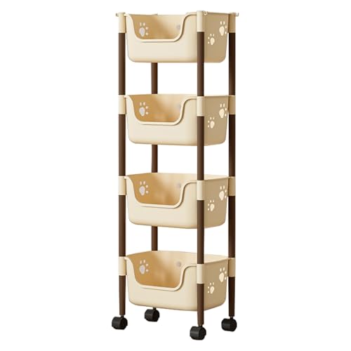 FUUGlan Mehrschichtiger Aufbewahrungs-Organizer mit praktischem Aufbewahrungsturm mit leichtgängigem Rollen, für Bewegung von Raum zu Raum, Küchenregal FUUGlan Mehrschichtiger Aufbewahrungs-Organizer mit praktischem Aufbewahrungsturm mit leichtgängigem Rollen, für Bewegung von Raum zu Raum, Küchenregal von FUUGlan