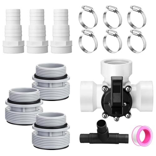 Multidirektionale Schwimmbadventile Adapter-Set Schlauchschellen Dichtungsringe Poolfilter Schlauchadapter ABS-Textur Multidirektionale Schwimmbadventile Adapter-Set Schlauchschellen Dichtungsringe Poolfilter Schlauchadapter ABS-Textur von FUUGlan