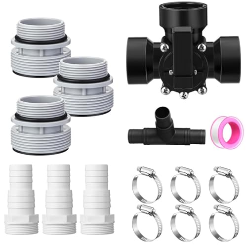 Multidirektionale Schwimmbadventile Adapter-Set Schlauchschellen Dichtungsringe Poolfilter Schlauchadapter ABS-Textur Multidirektionale Schwimmbadventile Adapter-Set Schlauchschellen Dichtungsringe Poolfilter Schlauchadapter ABS-Textur von FUUGlan