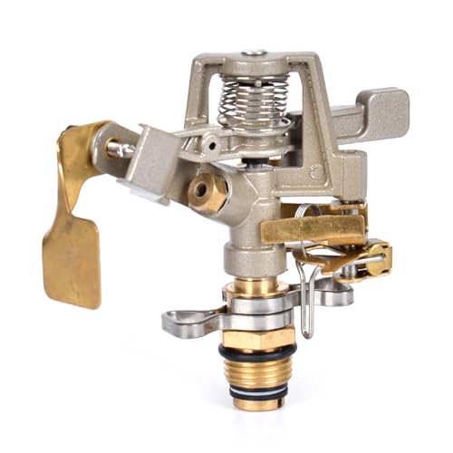 Rasensprenger Heavy Duty Metall Garten Sprinkler 360 Grad Großflächenbewässerung anschließbar rotierend automatisch von FUUGlan