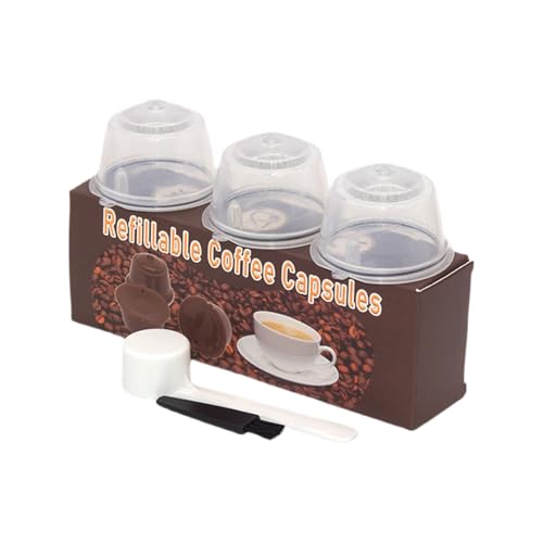 Wiederverwendbare Kaffeepads mit leicht zu reinigender Bürste und Löffel, Kaffeefilterbecher, geeignet für effektive Kaffeezubereitung, 3 Stück von FUUGlan