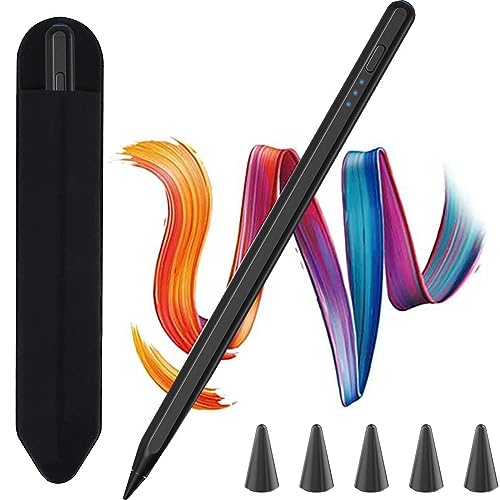 iPad Stift,Stylus Stift für iPad2018–2023(10/9/8/7/6th),Eingabestift Kompatibel mit Apple iPad Pro 11 und 12,9 Zoll, iPad Mini 6./5.Generation,iPad Air 3/4/5 (Schwarz Knopfschalter) von FUWANG