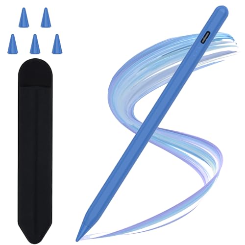 iPad Stift,Stylus Stift für iPad2018–2023(10/9/8/7/6th),Eingabestift kompatibel mit Apple iPad Pro 11 und 12,9 Zoll, iPad Mini 6./5.Generation,iPad Air 3/4/5 (Blau Knopfschalter) von FUWANG