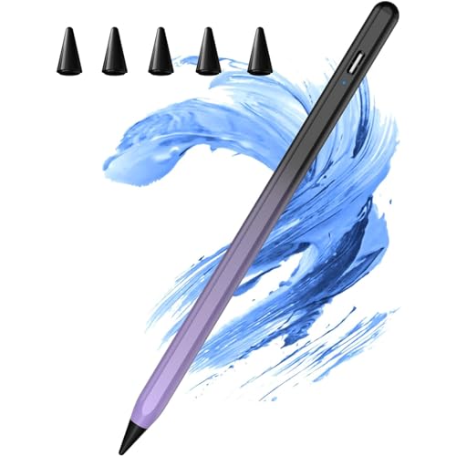 iPad Stift,Stylus Stift für iPad2018–2023(10/9/8/7/6th),Eingabestift kompatibel mit Apple iPad Pro 11 und 12,9 Zoll, iPad Mini 6./5.Generation,iPad Air 3/4/5 (Schwarz und Lila Touch-Schalter) von FUWANG