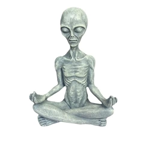 FUWIND Outdoor Space AlienOrnaments Garten Harz Statue Figurine Home Dekoration Garten Dekoration Outdoor Miniaturen A von FUWIND