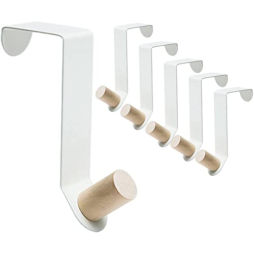 FUWIND Over Door Hooks 6Er-Pack TüRhandtuchhalter für KleiderbüGel Robuste Metallhaken zum AufhäNgen Von MäNteln, SchlüSseln (Weiß) von FUWIND