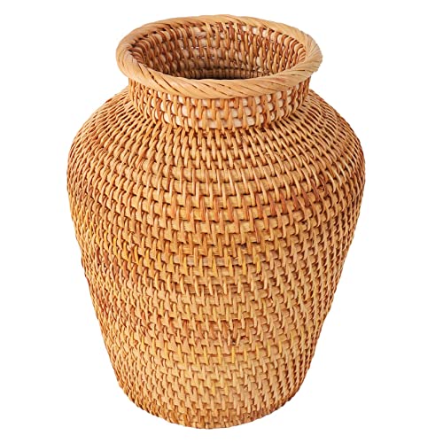 FUWIND Rattan Gewebte Vase Kunst Vase Mode Tisch Dekoration Pflanzen Blumen Topf Faddish Hause Garten Bedarf von FUWIND