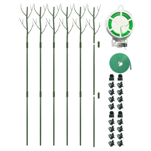 FUWIND Set mit Befestigungsklammern und Bindebändern für Monstera-Pflanzen, Pflanzenstützpfähle, Moosstangen für Zimmerpflanzen, Pflanzenpfähle für von FUWIND
