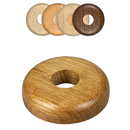 FUX 10 Stück Einzel Heizungsrohr Rosette, 15mm - 22mm, Rohrabdeckung, Abdeckrosetten, Verkleidung, Heizkörper Rosetten, Holz, Parkett, Holzrosetten (22mm, Eiche) von FUX