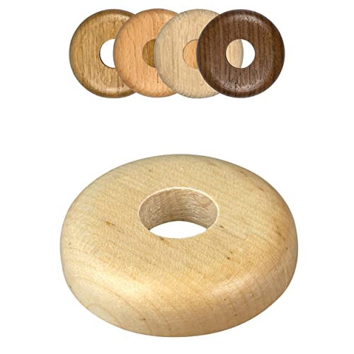 FUX 10 Stück Einzel Heizungsrohr Rosette, 15mm - 22mm, Rohrabdeckung, Abdeckrosetten, Verkleidung, Heizkörper Rosetten, Holz, Parkett, Holzrosetten (22mm, Ahorn) von FUX