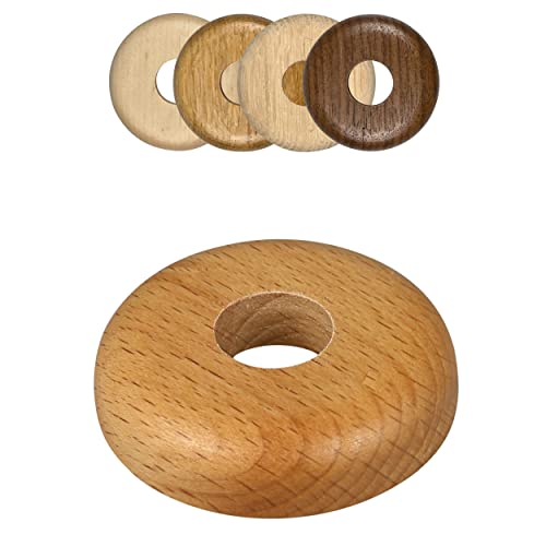 FUX 10 Stück Einzel Heizungsrohr Rosette, 15mm - 22mm, Rohrabdeckung, Abdeckrosetten, Verkleidung, Heizkörper Rosetten, Holz, Parkett, Holzrosetten (22mm, Buche) von FUX