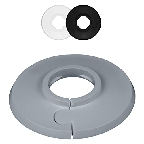 FUX 2 Stück Einzel Heizungsrohr Rosette, 8mm - 60,3mm, Heizung, Rohrabdeckung, Abdeckrosetten, Verkleidung, Heizkörper Rosetten, Polypropylen in Sonderfarben (33,7mm, RAL 7040) von FUX