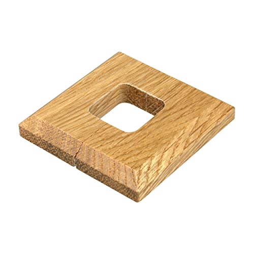 2 Stück Einzel Heizungsrohr Rosette für Standkonsolen, Verschiedene Größen, Rohrabdeckung, Abdeckrosetten, Verkleidung, Heizkörper Rosetten, Parkett, Holzrosetten, Eiche (Lochung: 20x20mm, lackiert) von FUX
