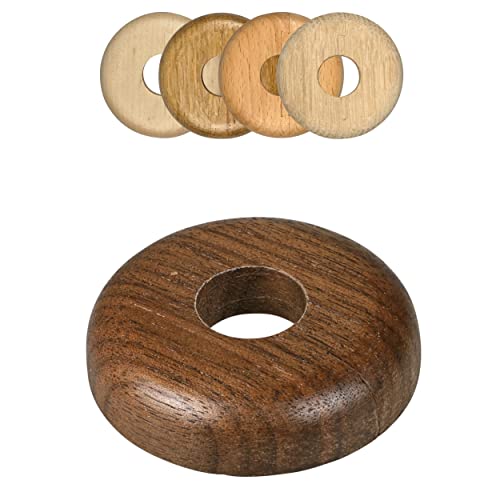 FUX 20 Stück Einzel Heizungsrohr Rosette, 15mm - 22mm, Rohrabdeckung, Abdeckrosetten, Verkleidung, Heizkörper Rosetten, Holz, Parkett, Holzrosetten (19mm, Nuss) von FUX