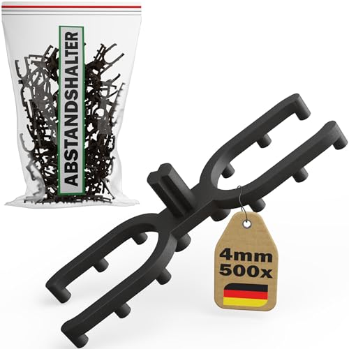 Abstandhalter Terrassendielen 500 Stück für 4mm Fuge - Distanzhalter aus Kunststoff für die Unterkonstruktion - Verhindert Staunässe von FUX