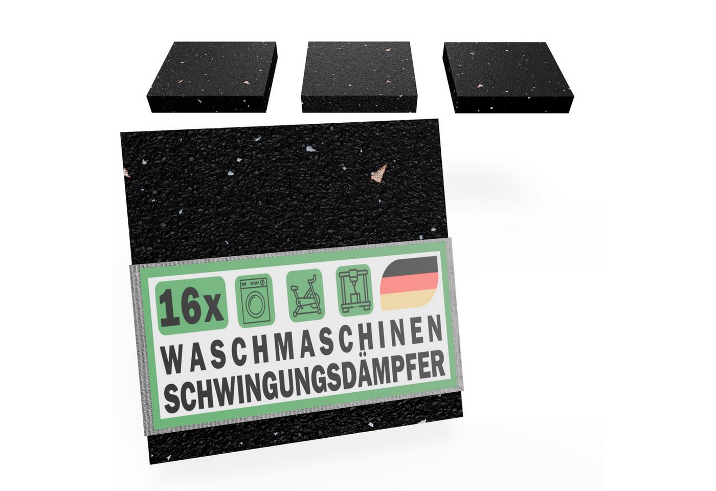 FUX Vibrationsdämpfer Schwingungsdämpfer für Waschmaschine oder Trockner, (Anti-Rutsch Unterlage, 16-St., 4 Stk), Anti-Rutsch, Anti-Vibration von FUX