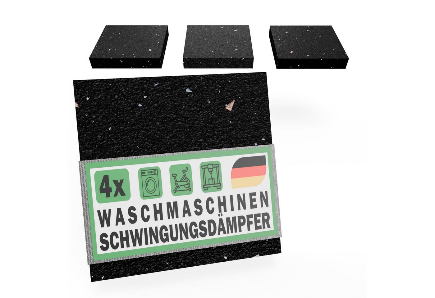 FUX Vibrationsdämpfer Schwingungsdämpfer für Waschmaschine oder Trockner, (Anti-Rutsch Unterlage, 4-St., 4 Stk), Anti-Rutsch, Anti-Vibration von FUX