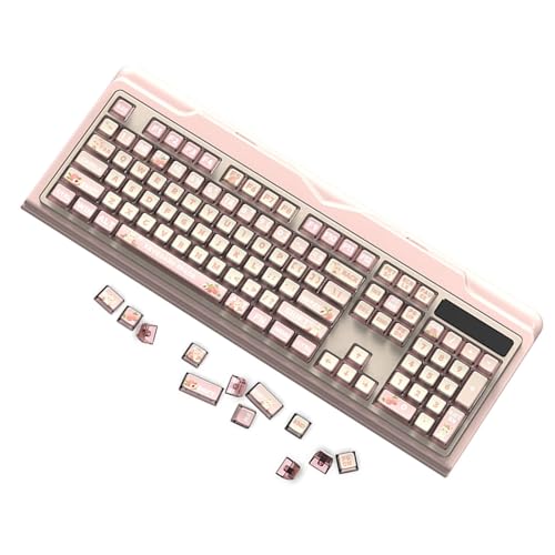 Only Keycap Cute Cartoon PBT Puddings Translucents Keycap 116PCS ASA Profile Thicken Keycaps For 61/62/68/71/81/84/87 Cute Cartoon Translucents Keycap von FUXIU