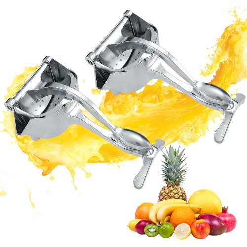 Edelstahl-Fruchtsaftpresse, Obst Quetscher, Manueller Entsafter, Zitruspresse, Tragbarer manueller Entsafter, Zitruspresse Manuell Große Obst-Handpresse mit ergonomischem Griff (2Pcs-A) von FUXNGZI