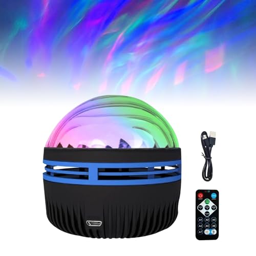 FUXNGZI 2 in 1 Northern Lights and Ocean Wave Projector, LED Sternenhimmel Projektor, Sternenlicht Projektor mit Fernbedienung, Aufladbare Projektor Nachtlicht für Schlafzimmer (Nordlichter) von FUXNGZI