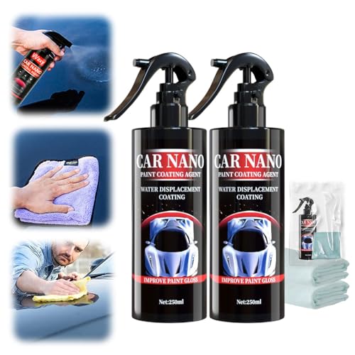 Nano Car Spray, 2024 New Auto-Schutzlack-Spray, Nano Car Scratch Removal Spray, High Protection Fast Coated Car Nano Spray, Car Coating Spray (2PC, 250ml) von FUXNGZI