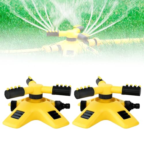 Rasensprenger,Rasensprenger für Gleichmäßige Bewässerung,Rasensprenger Große flächen,360° Drehbare Präzisions Düsenköpfe (2PCS) von FUXNGZI