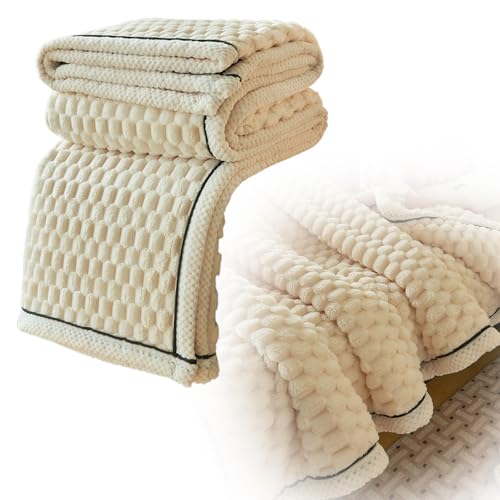 Warme Dicke Flanelldecke,2023 Neue Kuscheldecke Flauschig Decke,Warme Sofaüberwurf Decke,überwurfdecken für Sofa,Flauschig Überwurf Mikrofaser Tagesdecke Für Bett Sofa (Beige, 150 * 200cm) von FUXNGZI