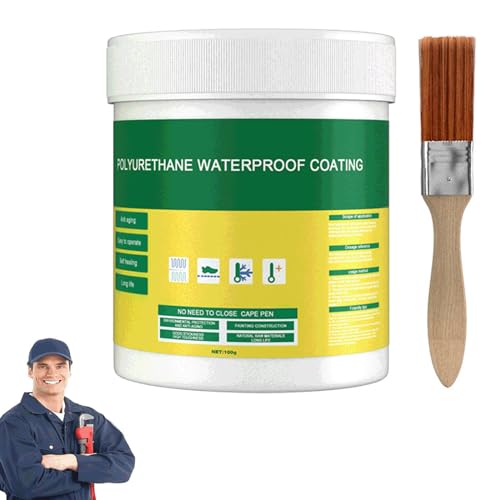 Wasserdichte Polyurethan-Beschichtung, 2024 Neu Transparenter Wasserdichter Beschichtungsmittel, Wasserdichte Isolier-Dichtstoff-Emulsion, Dichtmasse Wasserdicht Invisible Waterproof Agent (1PC, 100g) von FUXNGZI