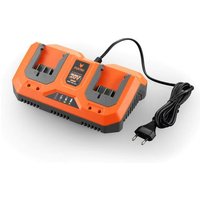 Li-Ion Doppel-Schnell-Ladegerät 2,4A 70W E1LG2A –für 2Ah & 4Ah Batterie passend 20 Volt Gartengeräte – Ladespannung 20.9V - Fuxtec Li-Ion Doppel-Schnell-Ladegerät 2,4A 70W E1LG2A –für 2Ah & 4Ah Batterie passend 20 Volt Gartengeräte – Ladespannung 20.9V - Fuxtec von FUXTEC