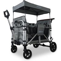 Fuxtec - Bollerwagen faltbar FX-CTXL900 Grau mit Dach - Transportwagen klappbar Komfort-Schiebegriff & montierbare, erhöhte Sitze 5-Punkt-Gurt von FUXTEC