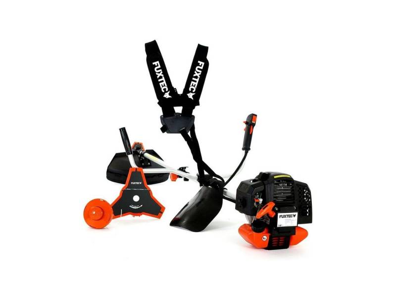 FUXTEC Benzin-Motorsense FX-MS152, 32 cm Arbeitsbreite Messer, 3PS, 52ccm, 32cm Schnittbreite, Zweihandgriff, Profi-Komfort-Tragegurt von FUXTEC