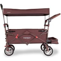 FUXTEC Bollerwagen FX-CT800 mit UV-geschütztem Sonnendach,Schiebegriff & Innenraumverlängerung Braun von FUXTEC