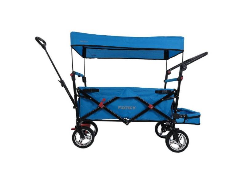 FUXTEC Bollerwagen FX-CT800, inkl. Innenraumverlängerung, 75 kg Belastbarkeit, faltbar, kippsicher von FUXTEC