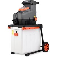 FUXTEC Elektro Gartenhäcksler FX-EGH2800B, Walzenhäcksler 2800W mit Rückwärtslauf, leise 91,7dB(A), 44mm Schnittstärke, 60L Auffangbox, von FUXTEC