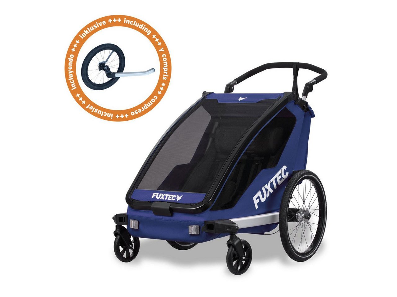 FUXTEC Fahrradkinderanhänger FX-FA1-SET-BLAU von FUXTEC