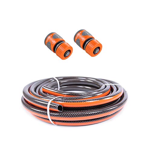 Fuxtec Gartenschlauch (30m) Set FX-WW-SET7 – Flexibler Wasserschlauch Schlauchverbinder/Schlauchkupplung mit Wasserstopp - zur Gartenbewässerung von Fuxtec