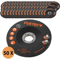 50er Set 115mm Trennscheiben für Metall, Stahl und inox für 20V Akku Winkelschleifer FX-E1WS20 - Fuxtec von FUXTEC