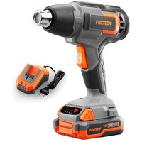 Fuxtec - Akku Heißluftpistole E1HLP20 – inklusive 2Ah-Akku und 2,4A Ladegerät – Heißluftgebläse/Heißluftföhn Temperaturen bis 550°C – Farbe ablösen, von FUXTEC